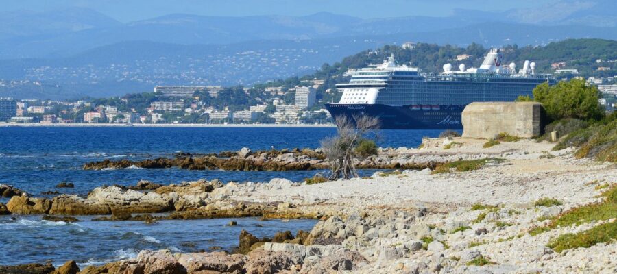 Mein Schiff Cruise Ship Near the Coast